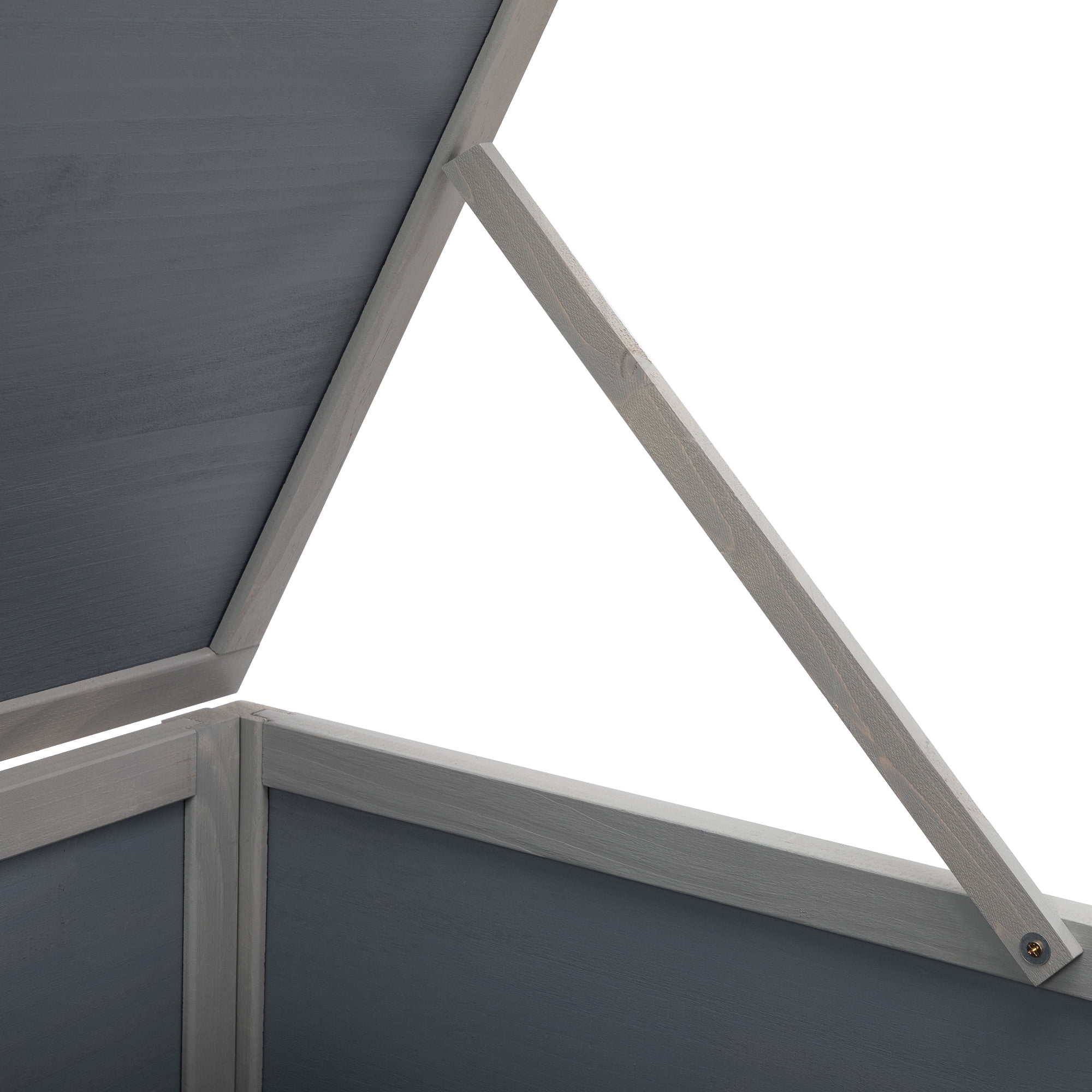 resenkos 35" Outdoor Rabbit Hutch with Wheels, Wood Bunny House with Ramp, Tray, Doors, Openable Top Small Animal Pet Cage, Gray