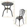 thumbnail image 7 of 3 Piece Outdoor Bistro Table Set, All Weather Cast Aluminum Patio Bistro Sets Patio Table and Chairs Set of 2 with Umbrella Hole for Yard, Balcony, Black 0 cushion, 7 of 7