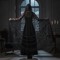 thumbnail image 6 of Jiibva Halloween Bat Print Mesh Cape Gothic Hooded Witch Cloak Black 190cm, 6 of 7