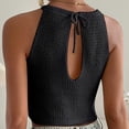 thumbnail image 5 of Timegard Womens Tank Tops Eyelet Halter Neck Sleeveless Keyhole Back Top Solid Color Fashion Blouses, 5 of 5