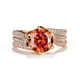 thumbnail image 3 of Anillo de diamantes de imitación de moissanita con tres filas y forma de huevo de paloma de 3 quilates, ligero, 3 of 5