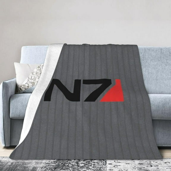 Mass E-Ffect N7 Ultra-Soft Micro Fleece Blanket Soft Comfortable Flannel Blanket Available for Bed Couch Living Room