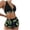 Green, variant on Tnhcen Women's Leaf Print Bikini Set Two - Piece Swimsuit High Waisted Shorts Spaghetti Strap Adjustable Tie Front Summer Bathing Suit Swimsuits for Women S - XL