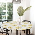thumbnail image 4 of Round Tablecloth 40-48 inch, Fresh Lemon and Zig Zag Fabric Round Table Cloth Fitted Tablecloth with Adjustable Drawstring, Washable Table Cover for Outdoor Picnic Party Home Kitchen Coffee, 4 of 7