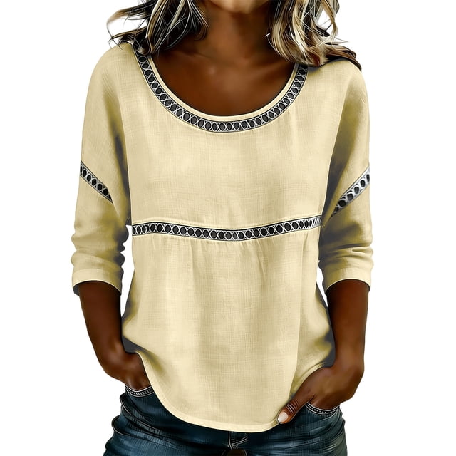 Blusas para las Mujeres Casual Verano Suave Y Cómodo Suelto Camiseta Blusa Cuello en V Manga Larga Camiseta Denim Vestido Mujeres para la Oficina Entrenamiento Al Aire Libre