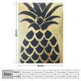 Chilfamy Pineapple Gold Foiling Symbolism Super Soft Flannel Throw