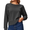 thumbnail image 2 of Chiccall Cropped Sweatshirt for Women Crewneck Long Sleeve Basic Crop Tops Loose Fit Pullover Sweat Shirts, 2 of 7
