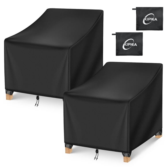 Kipiea 500D Patio Chair Covers Waterproof Winter - 2 Pack Lawn Outdoor Furniture Chair Covers with Anti UV and No Tears, No Fadin