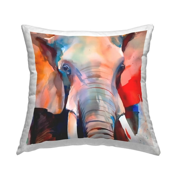 Stupell Industries Modern Hued Elephant Decorative Printed Throw Pillow Design by Walker Noble