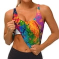 thumbnail image 3 of Balery Colorful Parrot Jungle Dream A Sujetadores deportivos con espalda cruzada para mujer, acolchados, sin costuras, de alto impacto, ideales para yoga, gimnasio, entrenamiento y fitness.-Large, 3 of 8