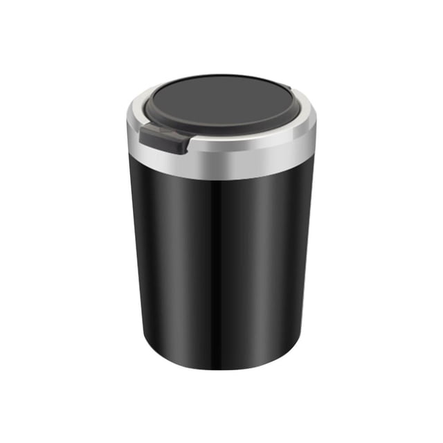 Feltree Car Ashtray Soot Prevention Open Lid Metal Inner Tank with LED Light Car Ashtray