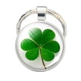thumbnail image 3 of Osdhezcn Clovers Keychain Four Leaf Clovers Glass Crystal Cabochon Pendant Key Ring Lucky, 3 of 9