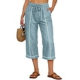 thumbnail image 2 of LEKODE Capri Pants Breathable Pants Women Cropped Pants for Women Ladies Pants Summer Pants for Women Active Wear Sweatpants Women Running Pants Women Sky Blue 2XL, 2 of 7