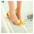 thumbnail image 2 of Studded Flower Design Transparent Sandals See-through Rhinestone Wedge Heel Sandals Lady's Casual,yellow,39, 2 of 4