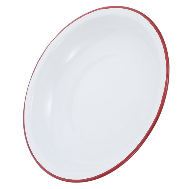 Homoyoyo Assiette Profonde en Émail Rouge Vintage pour Cuisine, Usage Polyvalent comme Assiette de Souper, Salade, Collation