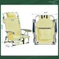 thumbnail image 2 of Beach Chair,330lbs Folding Backpack Chairs for Adults with 5-Position Backrest,Storage Pockets,Towel Bar & Headrest, Foldable Low Beach Lounge,Portable Aluminum Lay Flat Camping Chair,Yellow, 2 of 13