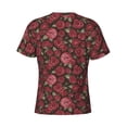thumbnail image 6 of Vsdgher Rose Flowers Print Men's Dry Fit Mesh Athletic Shirts Moisture Wicking Tennis T-Shirt Tops, 6 of 9