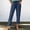 Navy, variant on TMOYZQ Women's Straight Pants Cotton Linen Elastic Waist Casual Trousers Pants with Pockets