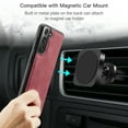 thumbnail image 6 of Case for Galaxy S22 Plus, Wallet Case w/Magnetic Credit Card Holder [Kickstand Feature][4 Card Slot] Detachable Cover fit Magnetic Car Mount, Case Compatible w/Samsung Galaxy S22 Plus- Red, 6 of 9