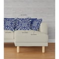 thumbnail image 4 of 18" X 18" Blue And Off White Broadcloth Floral Throw Pillow, 4 of 5