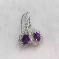 thumbnail image 2 of Dazzlingdaimonds Jewels 1.55 Ctw Pear Cut Amethyst & White Diamond Engagement Drop Earrings 14K White Gold Plated 925 Sterling Silver For Womens, 2 of 2