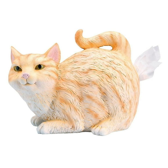 Cat Butt Tissue Holder - Orange Tabby Cat Square Tissue Box Cover- Cute Bathroom Accessories - Resi