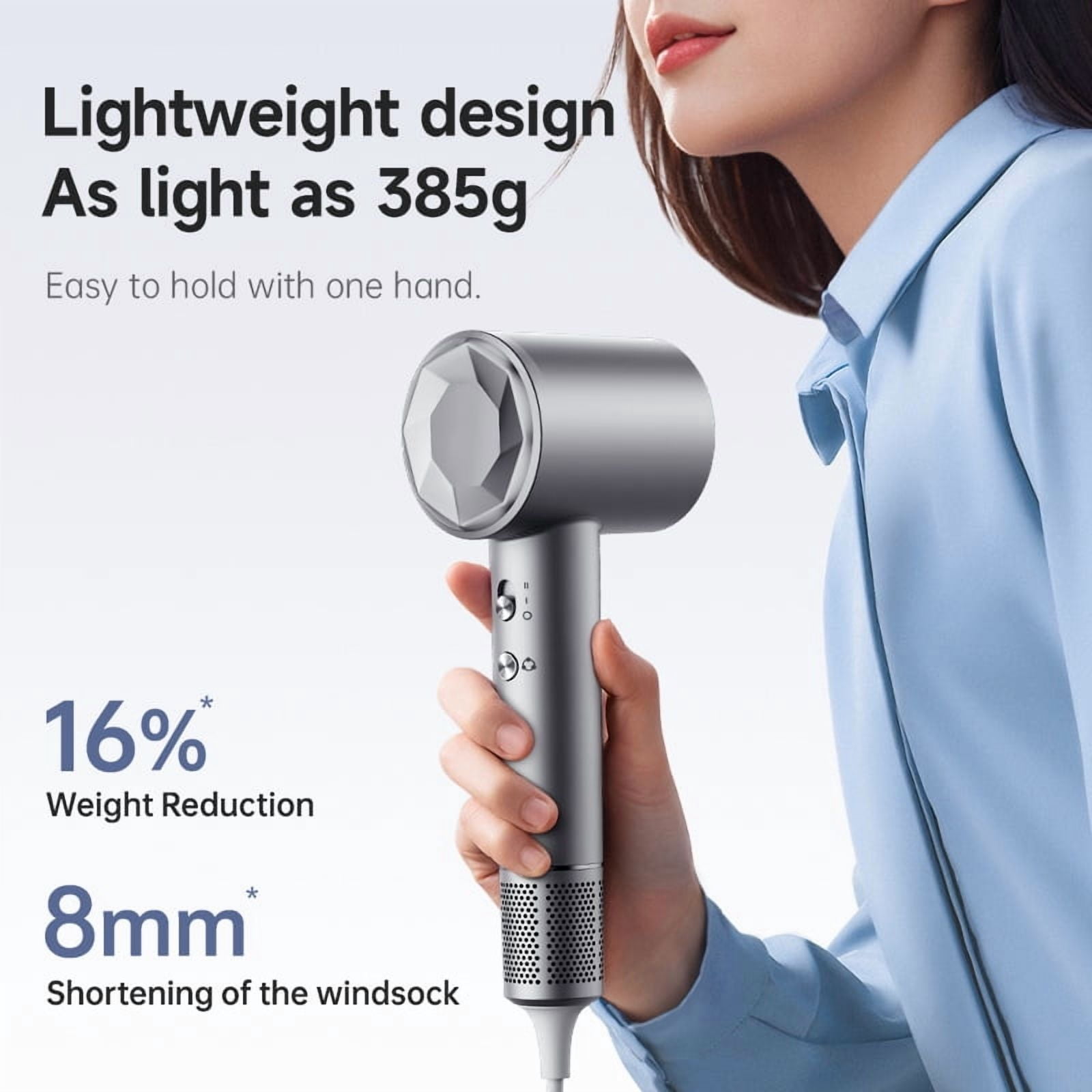 CNV  Hair Dryer for Women – Powerful Fast Drying, Lightweight, High-speed motors110000 RPM for Frizz-Free Shine, Low Noise, Intelligent Temperature Control, 4 Temp Settings, Compact & Ergonomic Desig