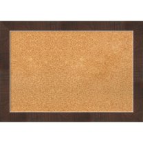Amanti Art Natural Cork Board Framed Wildwood Brown Narrow Bulletin Board 27 in. x 19 in.