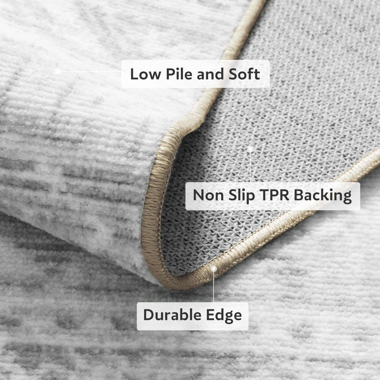 SIXHOME 6'x9' Area Rugs for Living Room Washable Rugs Boho Geometric Living Room Rug Moroccan Neutral Carpet Non Slip Soft Distressed Rugs for Bedroom Dining Room Office Modern Home Decor Gray