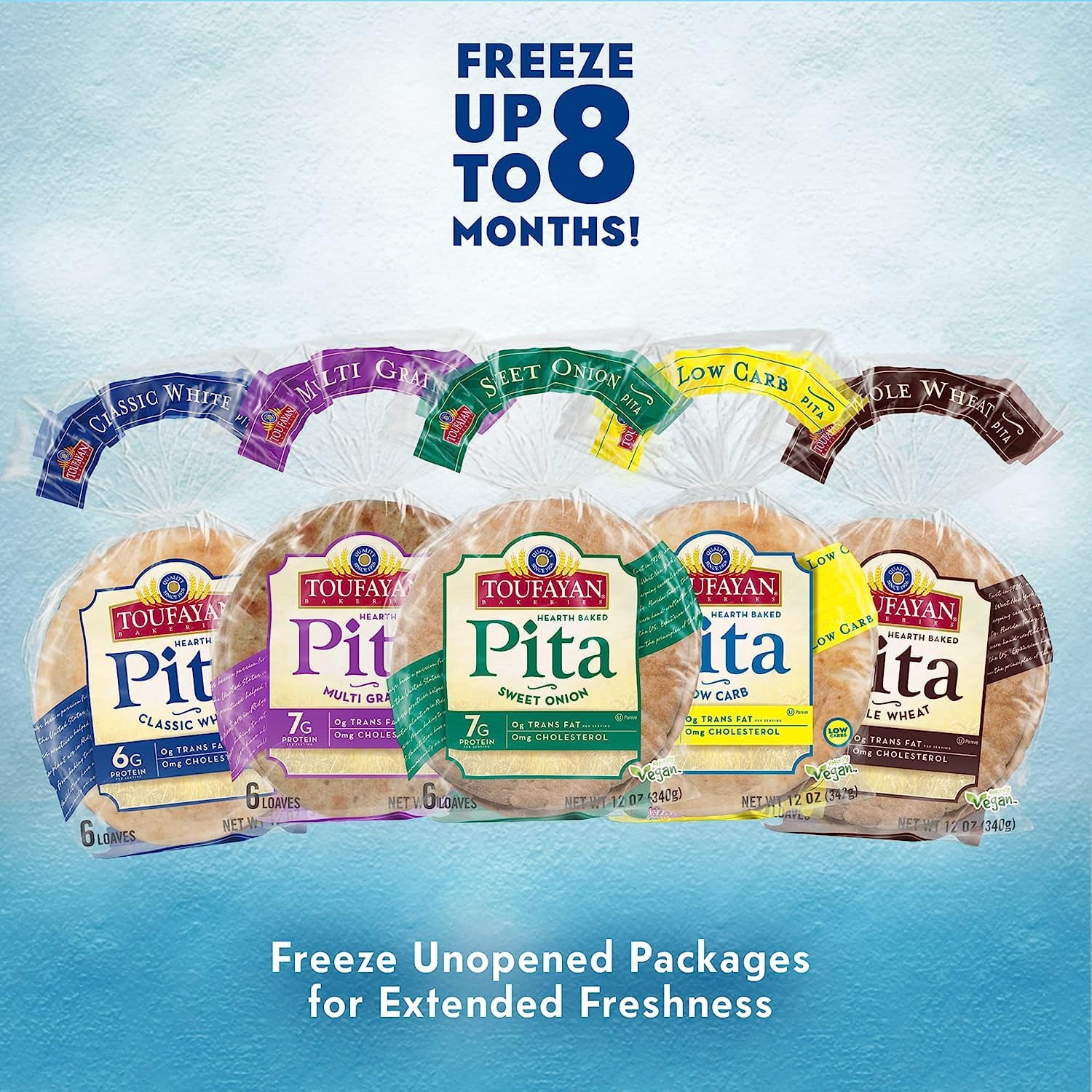 Sweet Onion Pita Bread | Vegan | Cholesterol | Kosher, Pita , Soy , Breakfast Pastry, ly baked (3 Pack, 18 Pitas Total) - 36oz