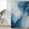 thumbnail image 4 of Blue Marble Shower Curtain Set ，Waterproof Fabric Shower Curtains Gradient Gold Fluid Texture Abstract Art Shower Curtains for Bathroom,Bathroom Decor 36"x72", 4 of 6