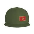 thumbnail image 3 of DouZhe Flat Brim Cap Snapback Hat, Montenegro Flag Prints Adjustable Green Adult Baseball Cap, 3 of 6