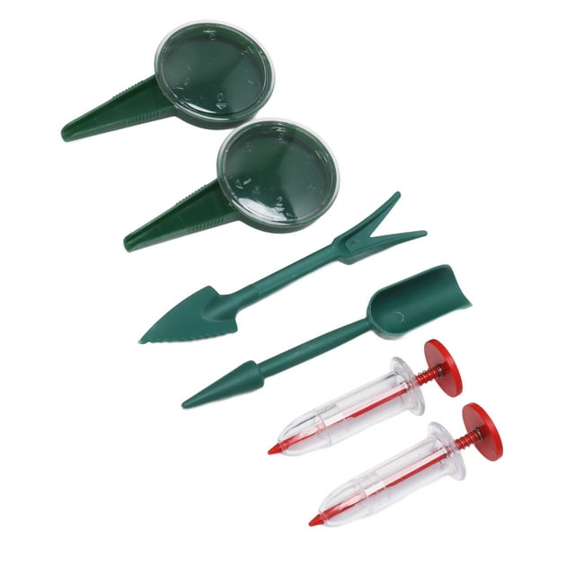 Small Seed Spreader Tool, Portable Sowing Seeds Dispenser Set 6 Piece Set Plastic for Garden