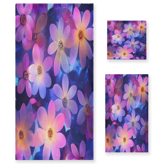 Three-Piece Towel Set Face Towel Towel Set Hand Towel Bath Towel Cotton Bath Towels Bath Towel Sets Hand Bath Towels Beautiful Flowers4
