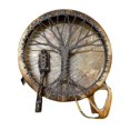 thumbnail image 1 of Tree Of Life Shaman Drum Handmade Siberian Drum Spirit Music Symbol Garden Decor, 1 of 5