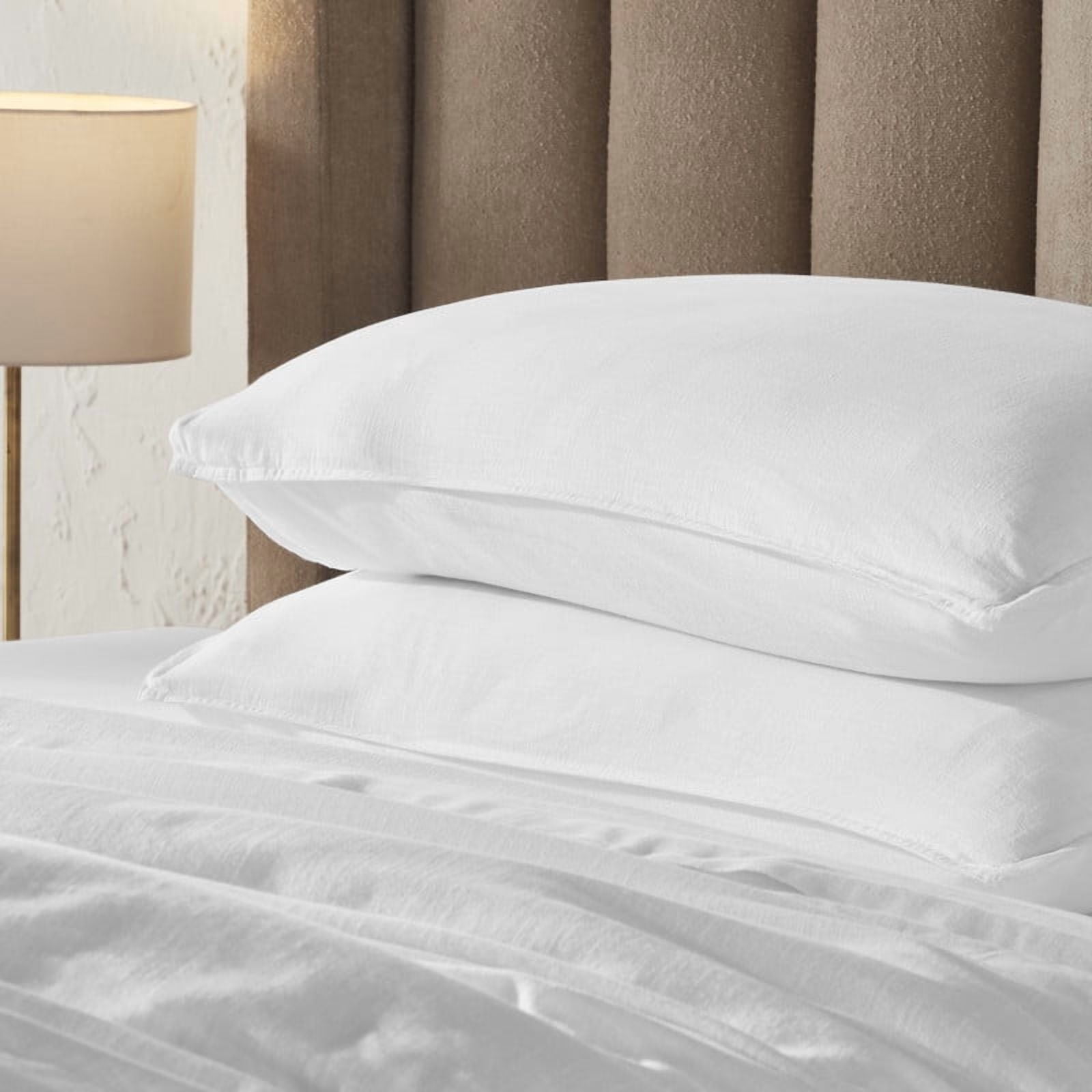 Superior Chloe 100% Cotton Percale Linen Texture Duvet Cover Set, Full/ Queen, White