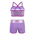 thumbnail image 2 of Moggemol Girls Tankini Athletic Swimsuit Dance Outfit Kids Gymnastics Workout Sportswear Activewear Lavender 6, 2 of 7
