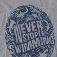 thumbnail image 2 of Shark Week Officially Licensed Never Stop Swimming Women's Loose T-Shirt, Athletic Heather, Large, 2 of 4