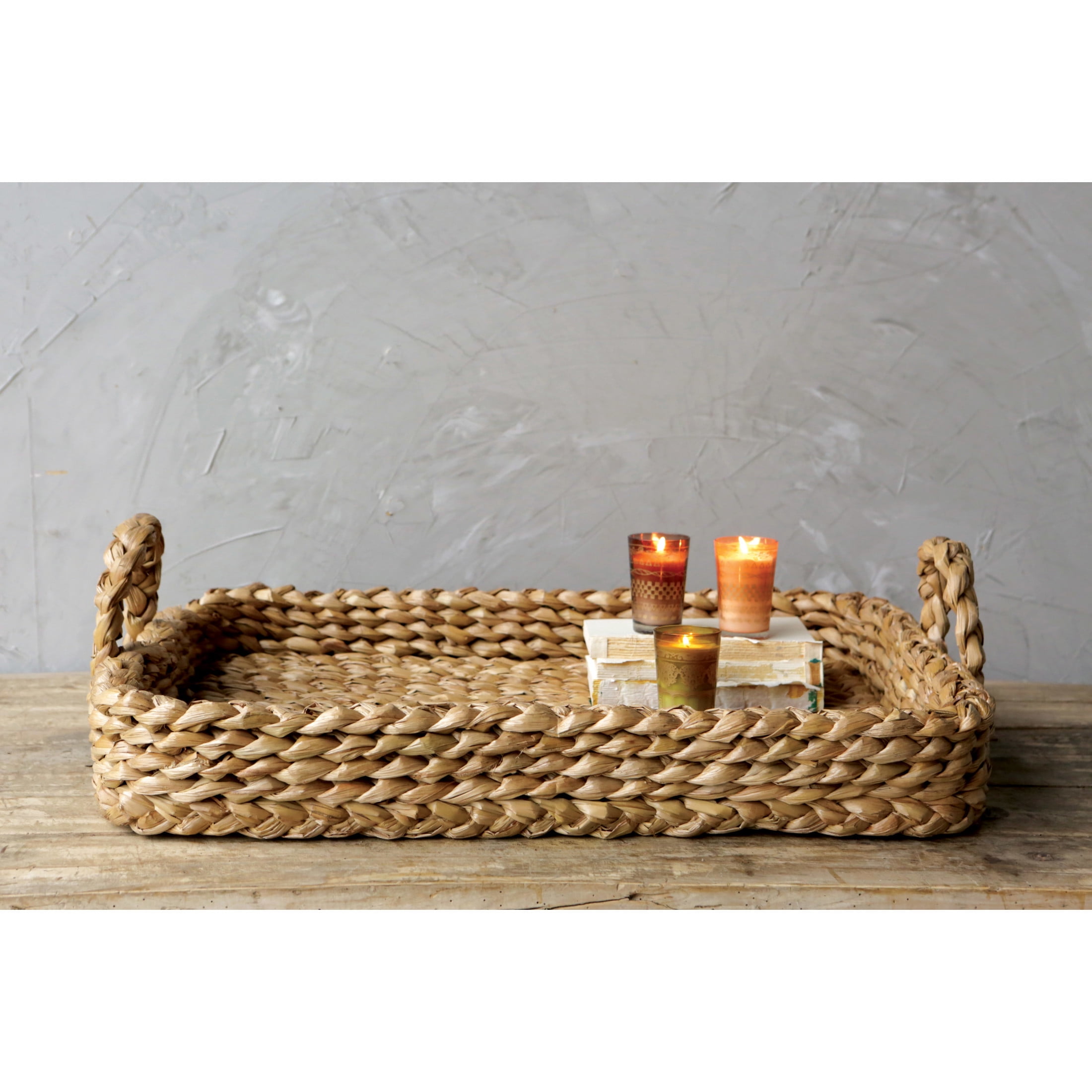 Creative Co-Op Bankuan Braided Tray with Handles