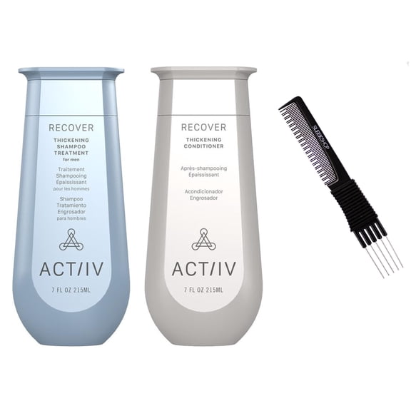 ACTIIV Hair Science RECOVER Thickening Shampoo Treatment & Conditioner FOR MEN, DUO SET KIT MAN Active Activ ACTIIVE ACT/IV (Recover DUO for Men (7 oz   7 oz))