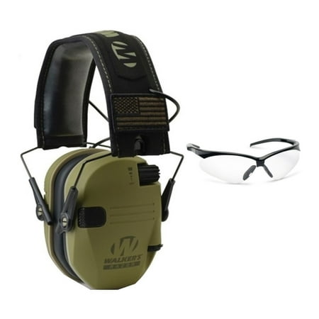 

Walker s Razor Slim Electronic Shooting Range Earmuff (OD Patriot) and Glasses
