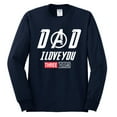 thumbnail image 2 of Wild Bobby, Dad I Love You 3000 Endgame Superhero Gift Idea, Father's Day, Men Long Sleeve Shirt, Navy, Large, 2 of 4