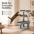 thumbnail image 4 of Naomi Home Nala Large Cat Tree Tower with Multi-Level Platforms, Sisal Scratching Posts, Soft Perches & Stable Anti-Tip Design, Gray, 4 of 11