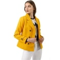 thumbnail image 1 of INSPIRE CHIC Caban Court d'Hiver pour Femme à Revers Cranté en V, Double Boutonnage, 1 of 6