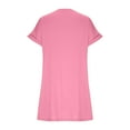thumbnail image 5 of USSUMA Womens Summer Dresses Summer Dress Short Sleeve Crew Neck Casual Solid Color Dress with Pocket Maxi Dress Elegant Dresses Comfortable Skirts Business Holiday Saving Pink Dress Size-XXL, 5 of 6