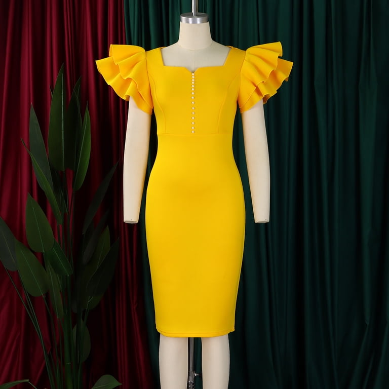 beaded midi bodycon dress Aura Beaded Bodycon Dress Puff Sleeve V Neck Midi Dress S-xxxl Elegant Party Outfit