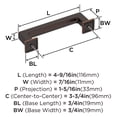 thumbnail image 6 of Amerock Lintel 3-3/4 inch (96mm) Center-to-Center Oil-Rubbed Bronze Cabinet Pull, 6 of 7