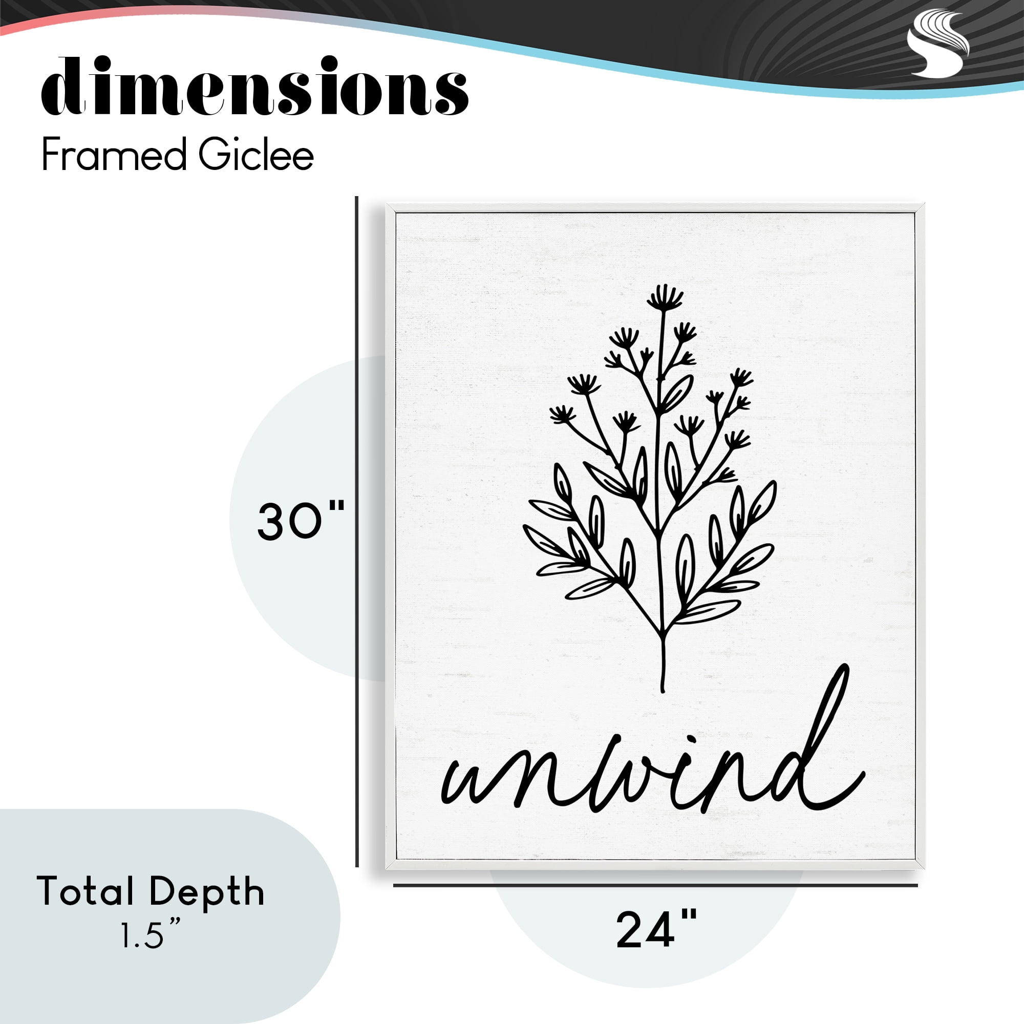 Bathroom Herb Unwind White Framed Giclee Art, design by Lettered and Lined