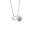 thumbnail image 2 of Delight Jewelry Silvertone Flat Scottie Dog Silvertone Script Initial Disc - B - Charm Necklace, 20"+3", 2 of 4