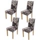 thumbnail image 1 of Fundas para sillas de comedor de 4 piezas, funda elástica para silla, elástica lavable extraíble para ajuste universal (negro), 1 of 5